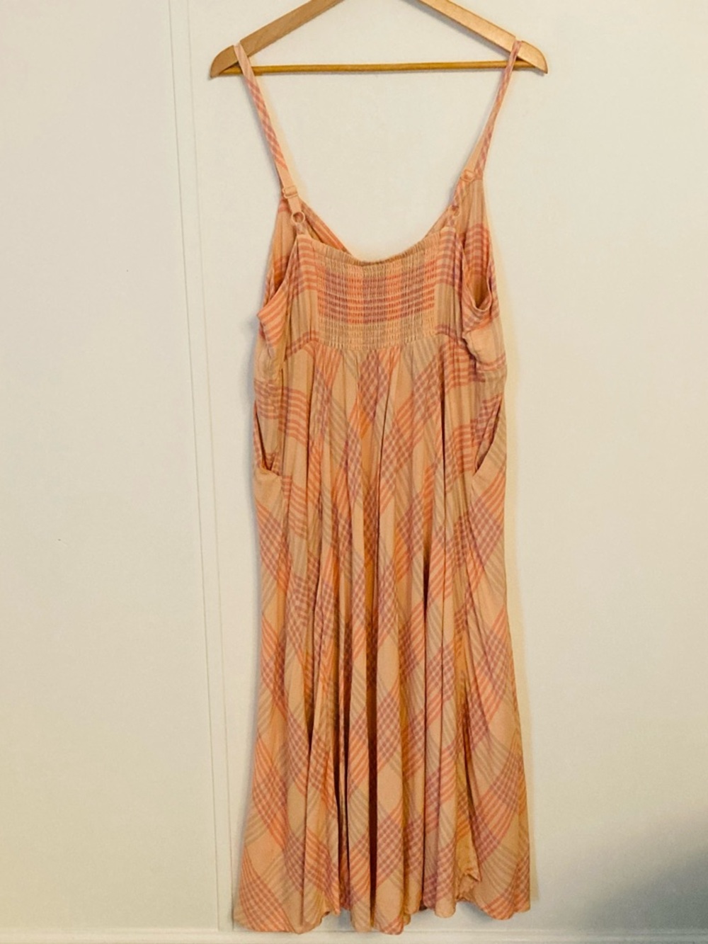 torrid Peach Plaid Challis Button-Front Midi Dress Size 1X Sleeveless - Picture 11 of 16